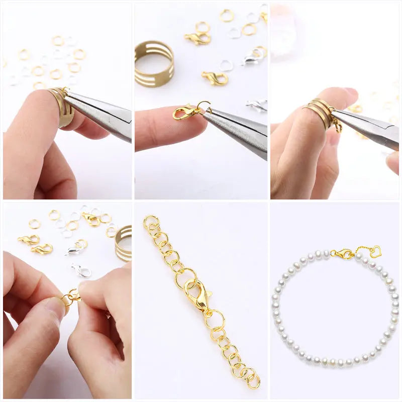 1Box Jewelry Findings Kits Zinc Alloy Open Jump Rings Lobster Clasps for DIY Bracelet Necklace Chain Accessories Making Supplies