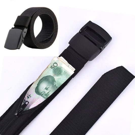 Travel Outdoor Cash Anti Theft Belt Waist Bag Women Men Portable Hidden Money Belt Wallet Waist Pack Secret Hiding Belt 119cm