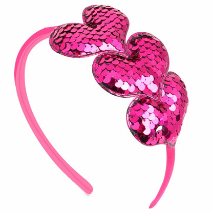 1 Pc Valentine's Day girls Heart Shape Hair band sweet Candy color Sequins headband Kids Hair accessories Children Headwear Gift