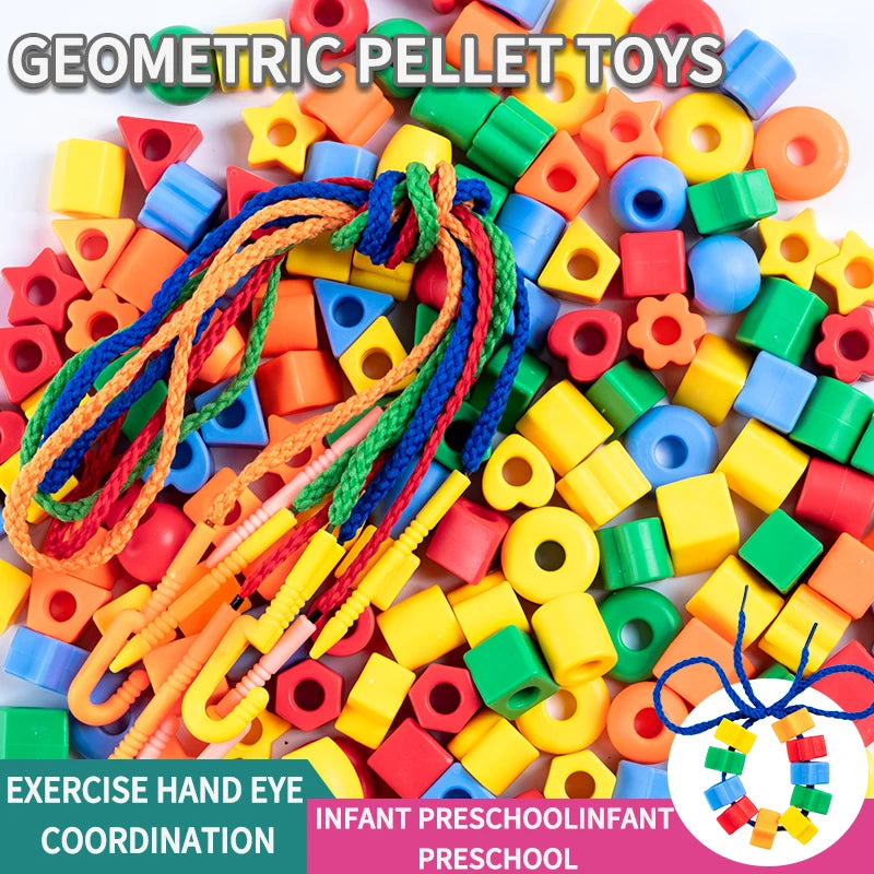 Beaded Diy Handmade Puzzle Wearing Beads Building Blocks EarlyEducation Geometry Shape Bracelet Toy