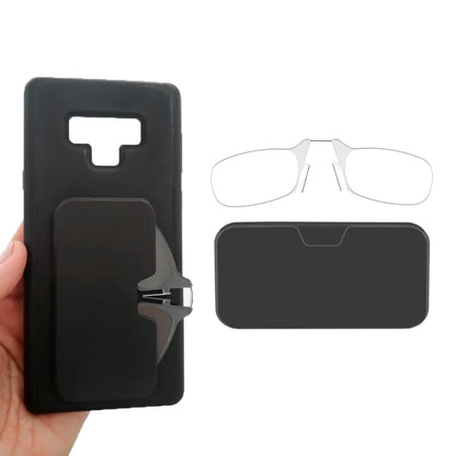 Nose Clip Reading Glasses Men Tr90 Focus Plus Portable Foam Nose Glasses Transparent Eyeglasses folding glasses in case