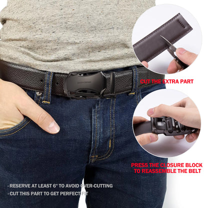 BISON DENIM Men's Belt Genuine Leather Automatic Buckle Male Belts Luxury Brand Business Casual Strap for Men Jeans Free Shippin