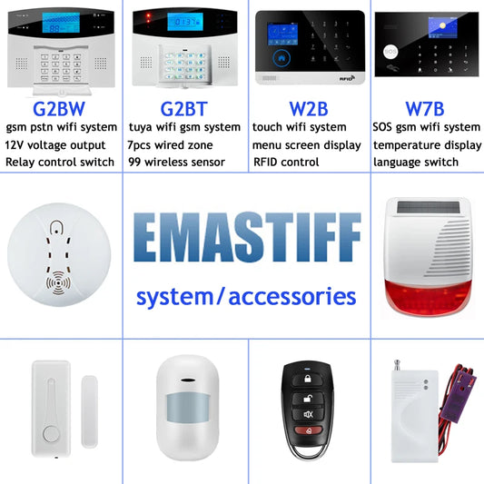 complete security accessories for the home family security GSM WIFI PSTN alarm system NEW Wireless Siren Fire Smoke Gas sensor