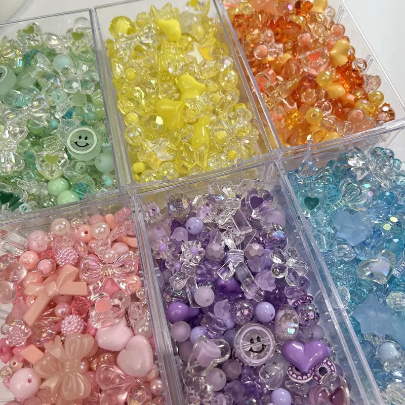 20pcs Acrylic Cute Spacer Loose Beads Set For DIY Bracelet Necklace Lanyard Strap Jewelry Making Supplies Accessories Material