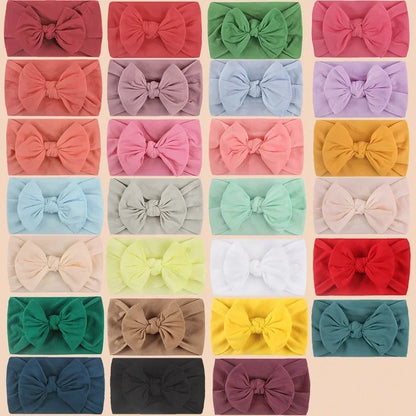 48 Colors Baby Headband For Girls Elastic Knit Children Turban Baby Bows Soft Nylon Kids Headwear Newbron Hair Accessories