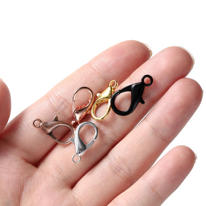 100pcs/lot Lobster Clasps For Bracelets Necklaces DIY Hooks Chain Closure Accessories For Jewelry Making Findings Wholesale