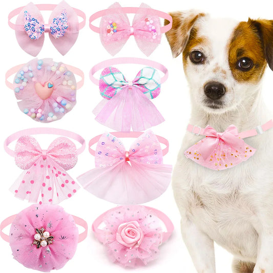Colorful Lace Dog Cat BowTies Collar Bulk Puppy Bows Collar Adjustable Bows Necktie for Small Dog Grooming Wholesale Accessories