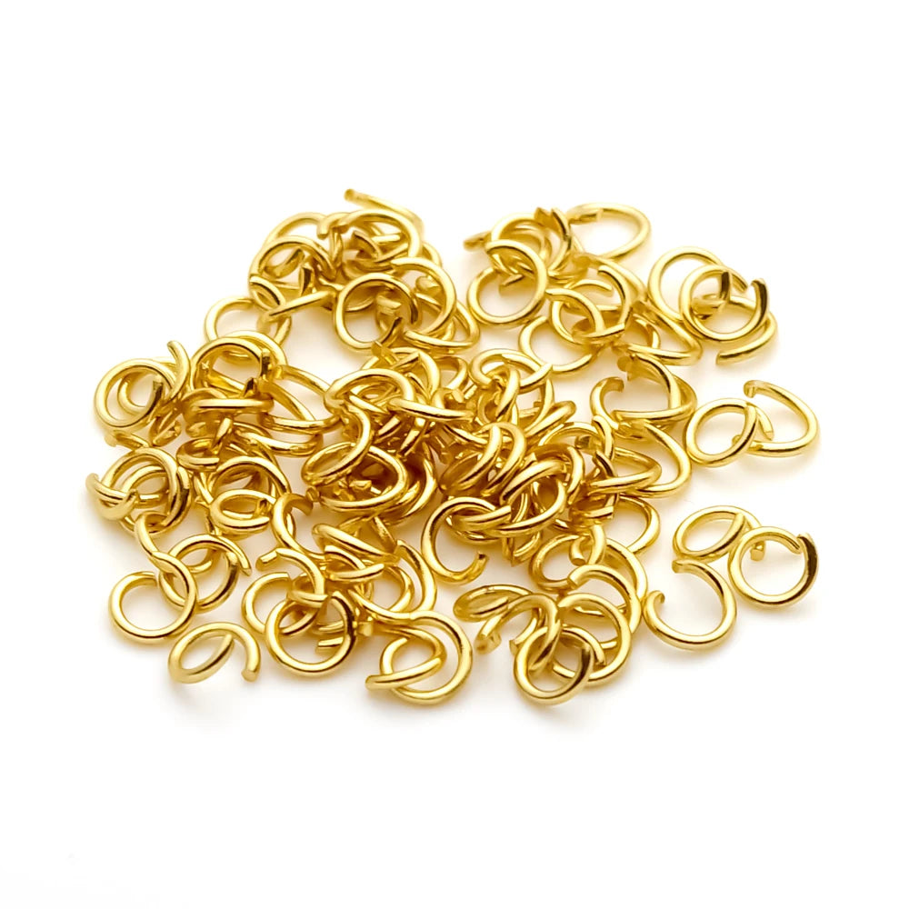 100-200pcs/lot Stainless Steel Gold Open Jump Rings Split Rings Connectors For DIY Jewelry Making Supplies Accessories Wholesale
