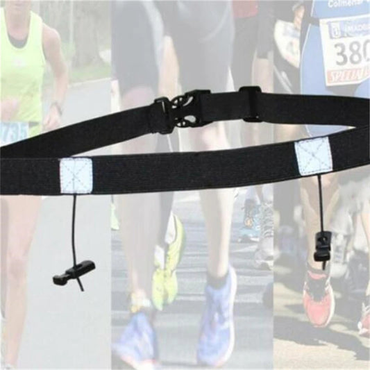 Outdoor Running Waist Belt Triathlon Marathon Race Number Belt With Gel Holder Cloth Belt Motor Gym Fitness Sport Accessories