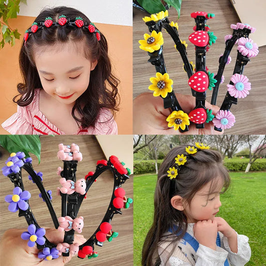AISHG Love Fruit Hair Band Girls Fashion Braided Flower Headband Korean Tooth Non-Slip Hoop Hairband for Women Hair Accessories