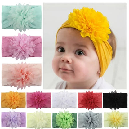 48 Colors Baby Headband For Girls Elastic Knit Children Turban Baby Bows Soft Nylon Kids Headwear Newbron Hair Accessories