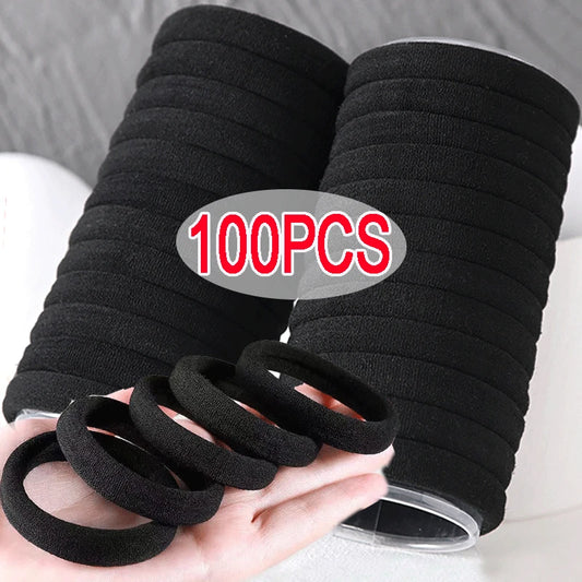 New High Elastic Basic Hair Bands for Women Girls Black Hairband Rubber Ties Ponytail Holder Scrunchies Kids Hair Accessories