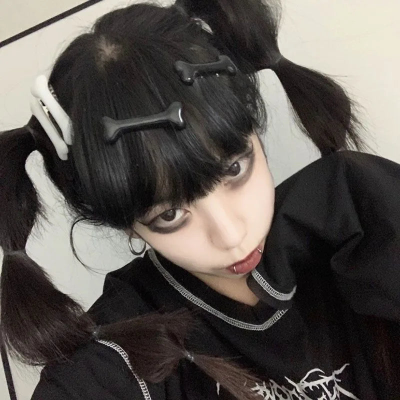 1/10pcs Y2K Fashion Gothic Women Gril Headwear Barrettes Hair Band Accessories Vivid Dog Bone Hair Clips Side Hairpin
