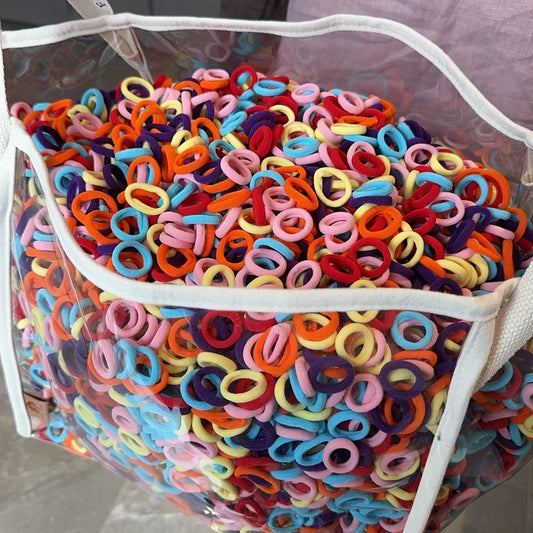 50Pcs/bag Colorful Basic Nylon Ealstic Hair Ties for Girls Ponytail Hold Scrunchie Rubber Band Kid Fashion Hair Accessories