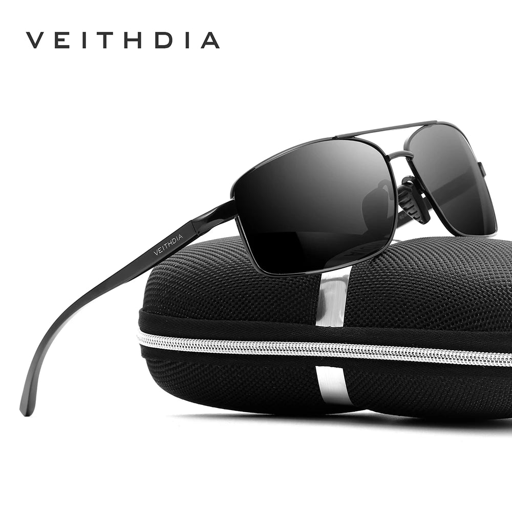 VEITHDIA Brand Sunglasses Polarized UV400 Lens Men's Vintage Aluminum Frame Sun Glasses Goggle Eyewear Accessories For Male 2458