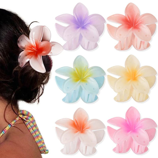 Summer Flower Shape Hair Claw Shark Hairpin Barrettes Women Girls Hair Clip Ponytail Holder Beach Hair Accessories