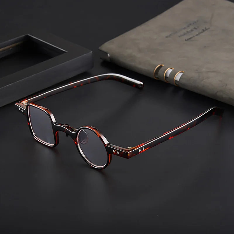 Retro TR Transparent Reading Glasses Men's Eyeglasses Round Square Frame Anti Blue Square Eyeglasses Smart Men's Glasses