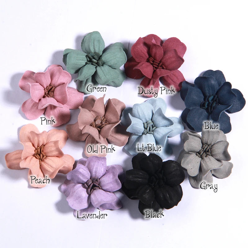 120Pcs 5CM Handmade Fabric Flowers For Baby Gilrs Hair Accesorries Chiffon Flower For Headbands Bride Bouquet Craft Projects